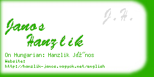 janos hanzlik business card